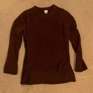 Crewneck Brown Knit Sweater